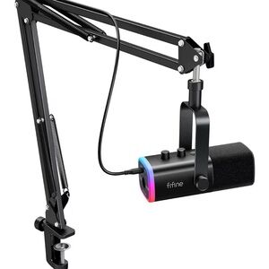 Fifine Black Microphone with RGB Lighting